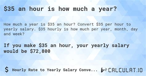 What is a $35 an Hour Yearly Salary? A Comprehensive Guide for 2024