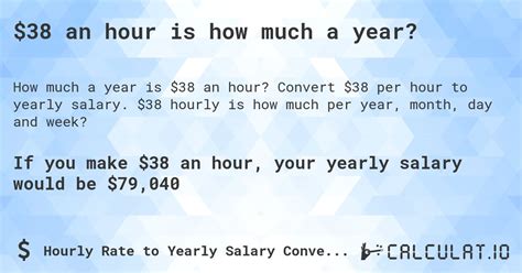 $38 an Hour is How Much a Year? A Comprehensive Salary and Career Guide