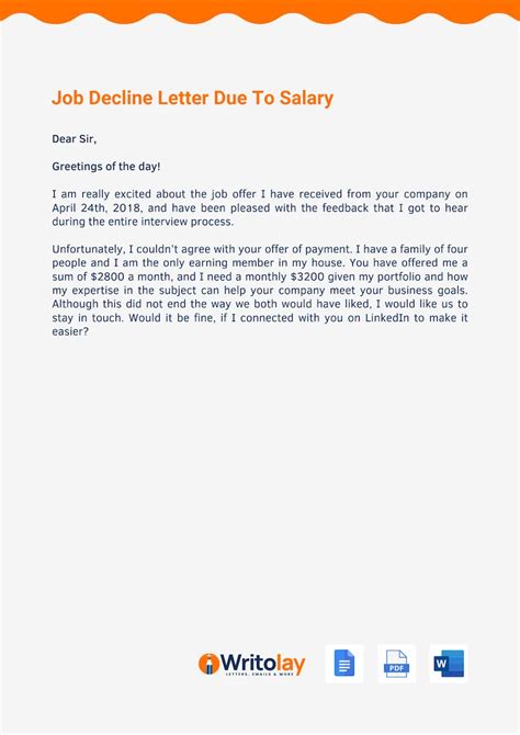 How To Decline A Job Offer Due To Salary