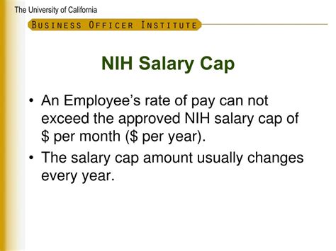Nih Salary Cap