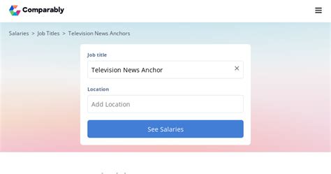Average Salary for a TV News Anchor / Meteorologist