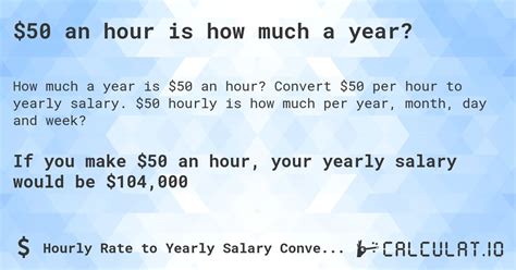 How $50/hr Translates to an Annual Salary