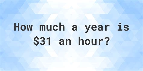 How Much is $31 an Hour, Really?