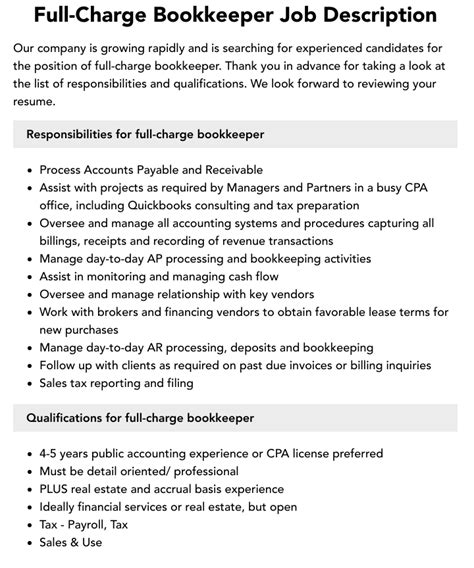 Job Outlook and Career Growth for Full Charge Bookkeepers