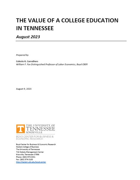 The Value of a Degree from a Tennessee University
