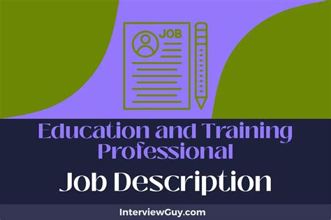 What Do Education and Training Professionals Do?