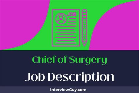 What Does a Chief of Surgery Do?