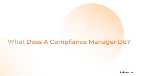 What Does a Compliance Manager Do?