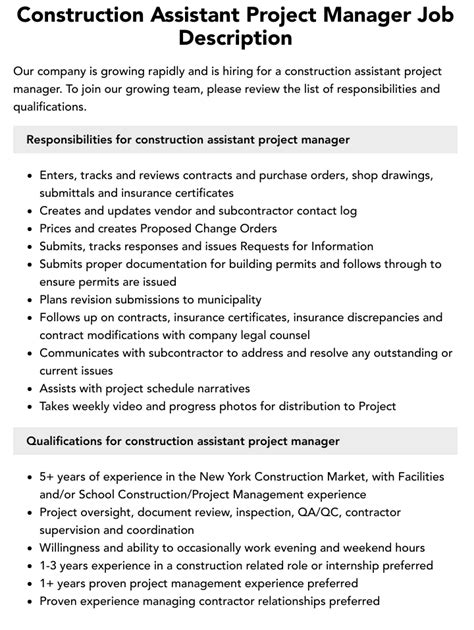 What Does a Construction Assistant Project Manager Do?