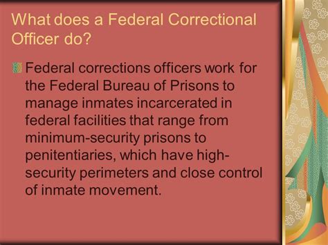 What Does a Federal Correctional Officer Do?