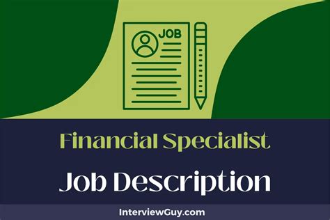 What Does a Financial Specialist Do?