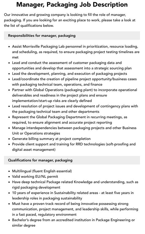 What Does a Packaging Development Supervisor Do?