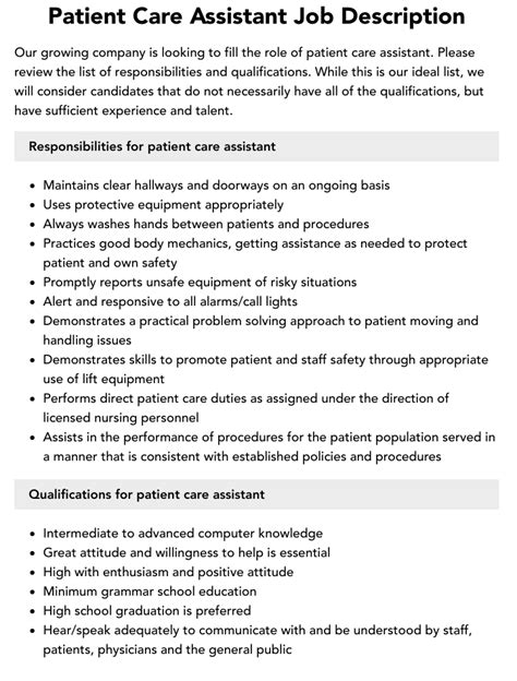 What Does a Patient Care Assistant Do?