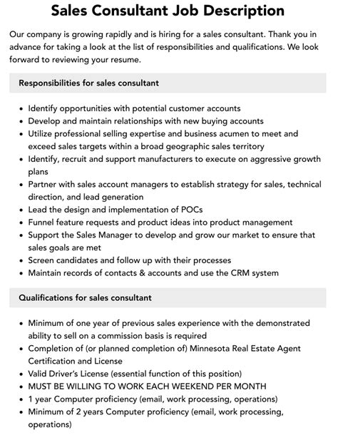 What Does a Sales Consultant Do?