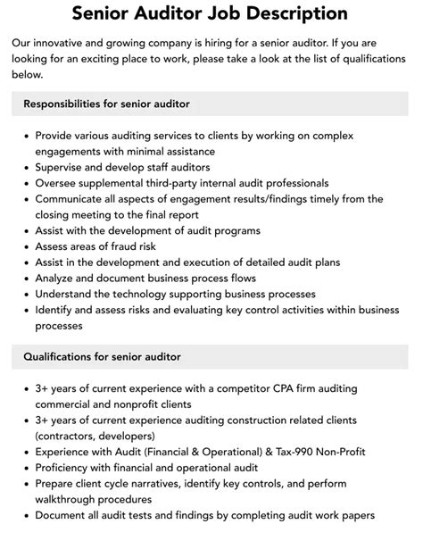 What Does a Senior Auditor Do?