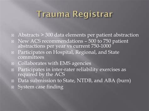 What Does a Trauma Registrar Do?