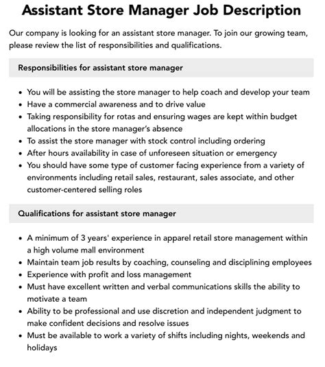 What Does an Assistant Store Manager Do?
