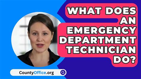 What Does an Emergency Department Technician Do?
